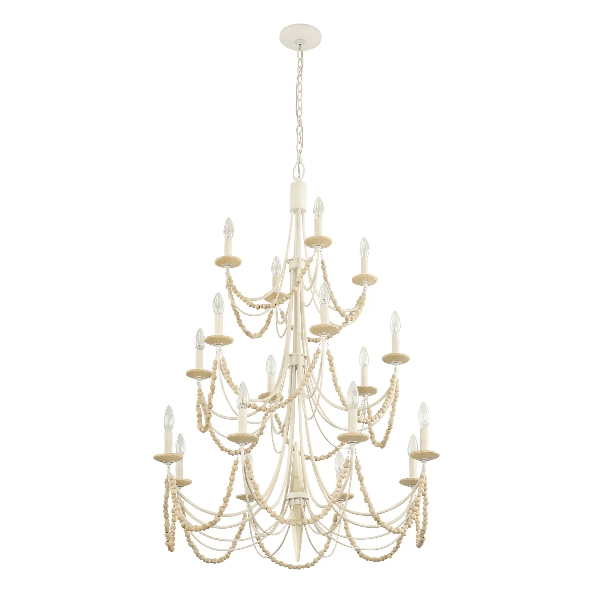 Brentwood 350C18CW 18-Light Chandelier - Country White 9 Brentwood 350C18CW 18-Light Chandelier - Country White - Image 9