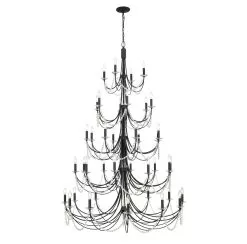 Brentwood 350C40CB 40-Light Chandelier - Carbon -Lighting Decoration Store 350C40CB
