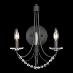 Brentwood 350W02CB 2-Light Wall Sconce - Carbon Black -Lighting Decoration Store 350W02CB