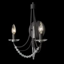 Brentwood 350W02CB 2-Light Wall Sconce - Carbon Black -Lighting Decoration Store 350W02CB 2