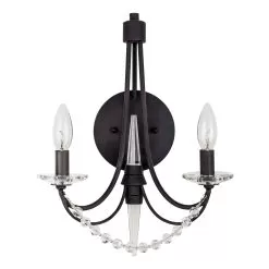 Brentwood 350W02CB 2-Light Wall Sconce - Carbon Black -Lighting Decoration Store 350W02CB 4