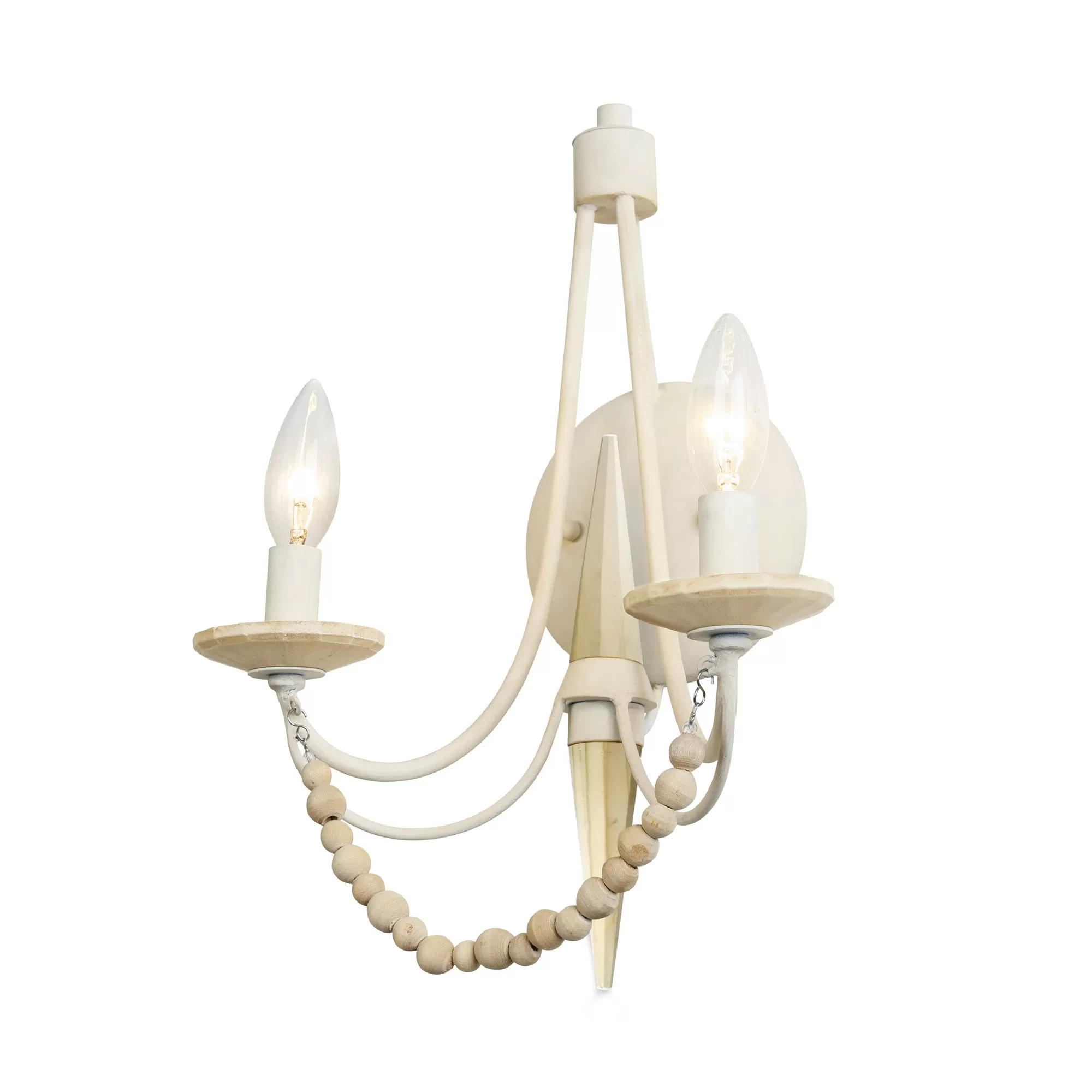 Brentwood 350W02CW 2-Light Wall Sconce - Country White 2 Brentwood 350W02CW 2-Light Wall Sconce - Country White - Image 2