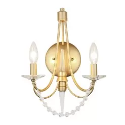 Brentwood 350W02FG 2-Light Wall Sconce - French Gold 9 Brentwood 350W02FG 2-Light Wall Sconce - French Gold -Lighting Decoration Store 350W02FG