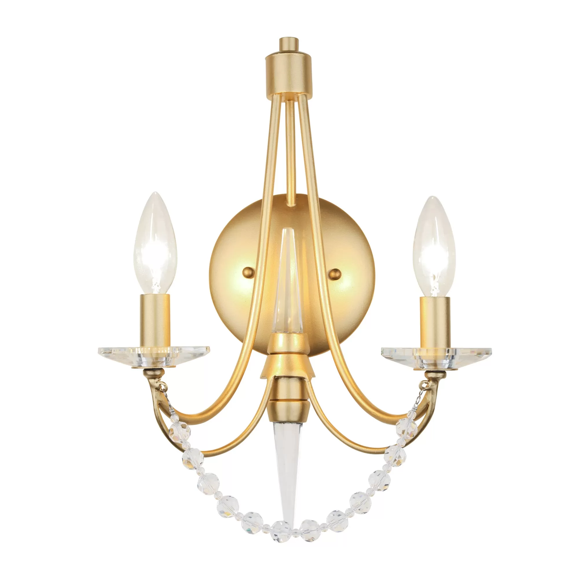 Brentwood 350W02FG 2-Light Wall Sconce - French Gold 5 Brentwood 350W02FG 2-Light Wall Sconce - French Gold - Image 5