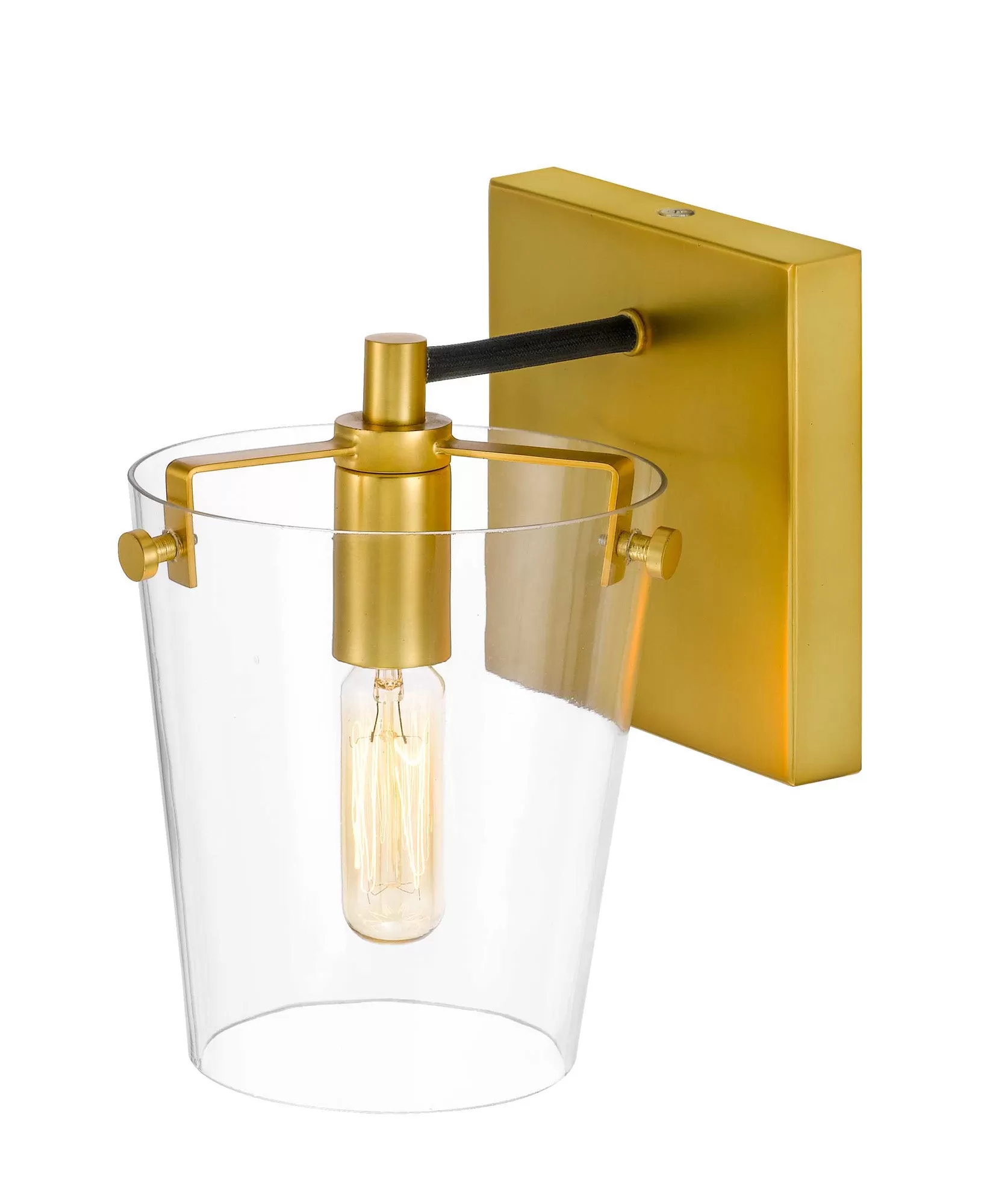 Arlo 351B01BLSB 1-Light Vanity Light - Black/Satin Brass 2 Arlo 351B01BLSB 1-Light Vanity Light - Black/Satin Brass - Image 2