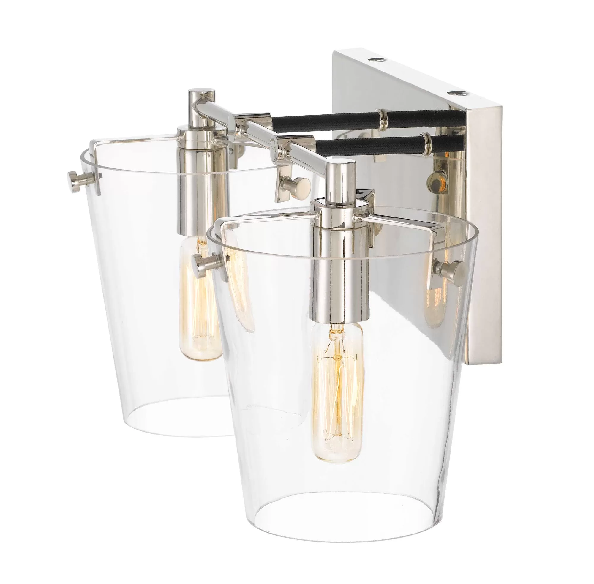 Arlo 351B02BLPN 2-Light Vanity Light - Black/Polished Nickel 2 Arlo 351B02BLPN 2-Light Vanity Light - Black/Polished Nickel - Image 2