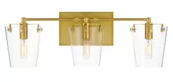 Arlo 351B03BLSB 3-Light Vanity Light - Black/Satin Brass