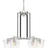 Arlo 351C06BLPN 6-Light Chandelier - Black/Polished Nickel
