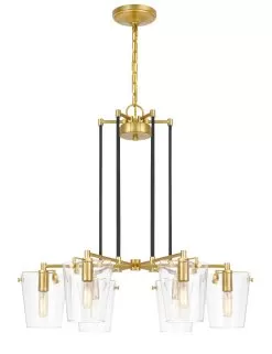 Arlo 351C06BLSB 6-Light Chandelier - Black/Satin Brass