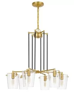 Arlo 351C06BLSB 6-Light Chandelier - Black/Satin Brass -Lighting Decoration Store 351C06BLSB 3