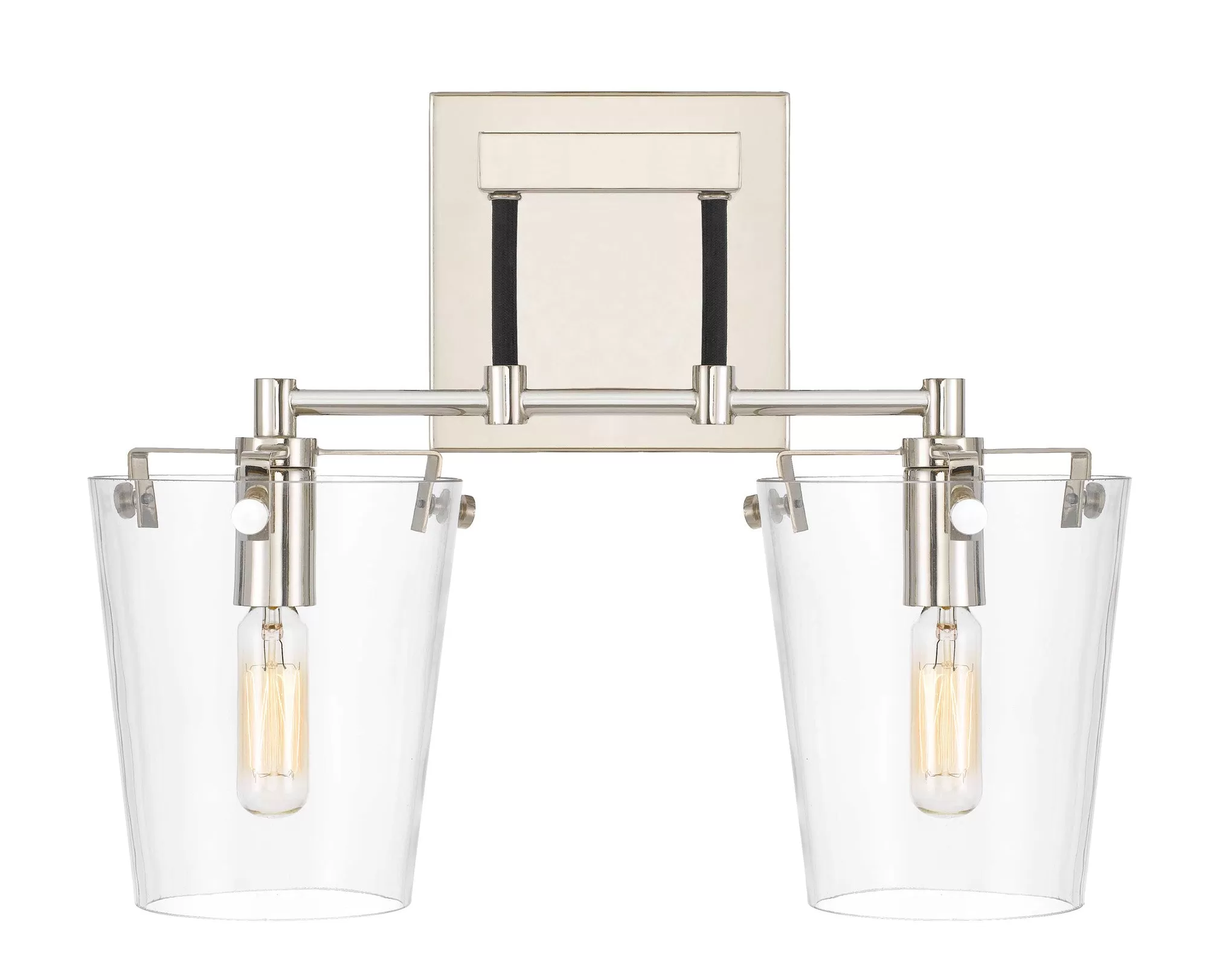 Arlo 351K02BLPN 2-Light Vanity Light - Black/Polished Nickel 1 Arlo 351K02BLPN 2-Light Vanity Light - Black/Polished Nickel