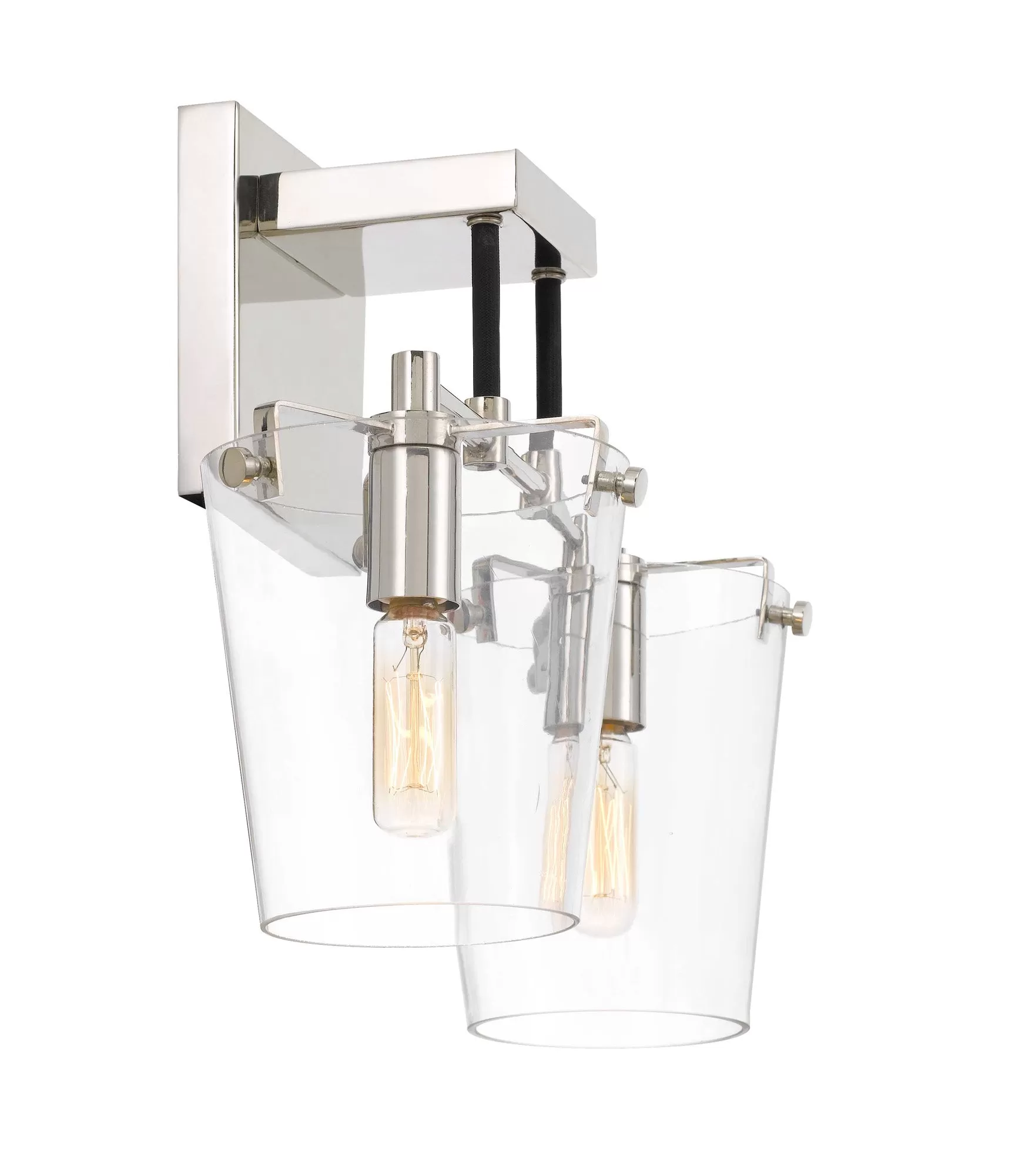 Arlo 351K02BLPN 2-Light Vanity Light - Black/Polished Nickel 2 Arlo 351K02BLPN 2-Light Vanity Light - Black/Polished Nickel - Image 2