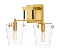 Arlo 351K02BLSB 2-Light Vanity Light - Black/Satin Brass 9 Arlo 351K02BLSB 2-Light Vanity Light - Black/Satin Brass -Lighting Decoration Store 351K02BLSB