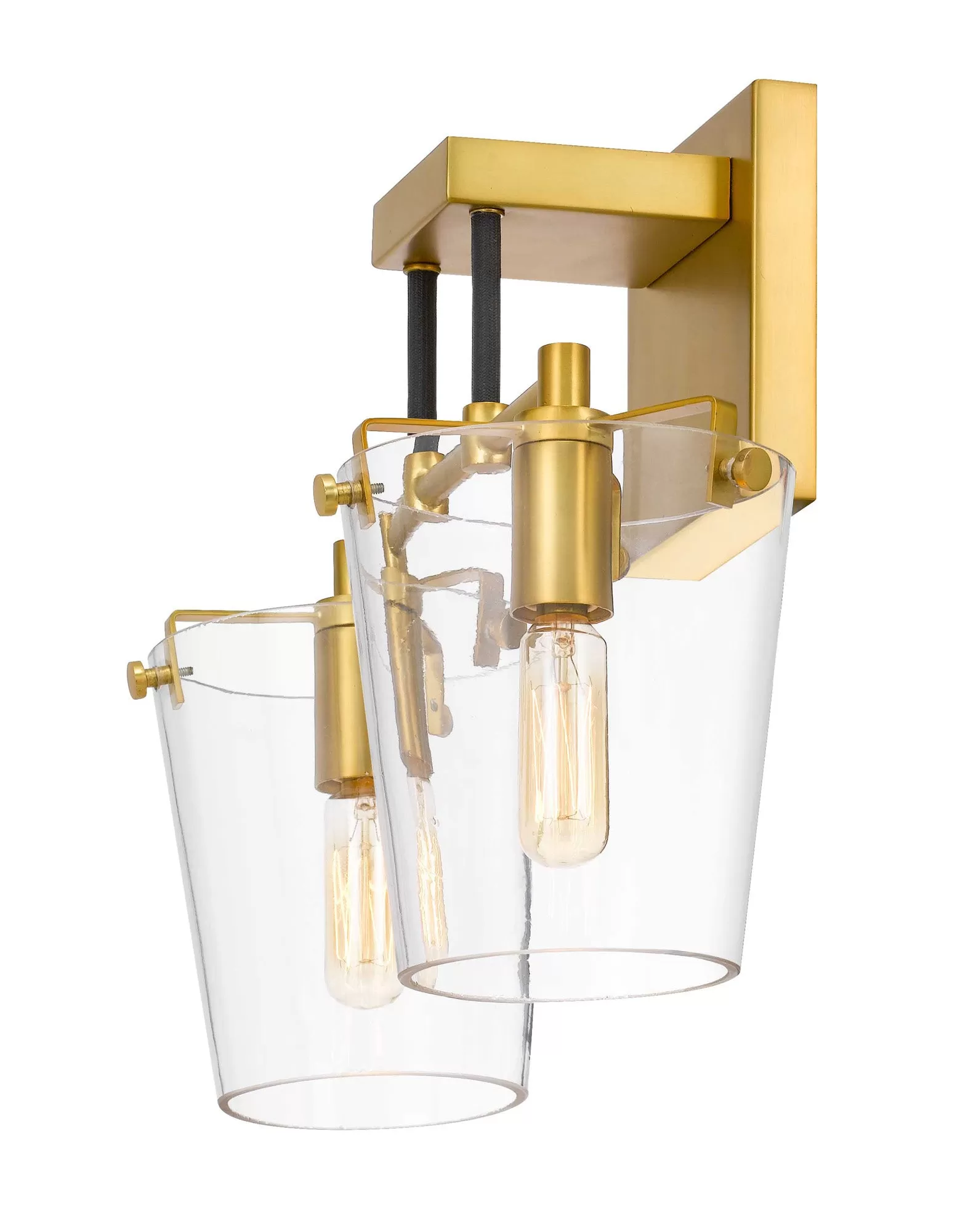 Arlo 351K02BLSB 2-Light Vanity Light - Black/Satin Brass 2 Arlo 351K02BLSB 2-Light Vanity Light - Black/Satin Brass - Image 2