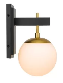 Allie 352B01BLSB 1-Light Vanity Light - Black/Satin Brass -Lighting Decoration Store 352B01BLSB 1
