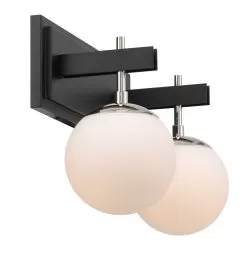 Allie 352B02BLPN 2-Light Vanity Light - Black/Polished Nickel -Lighting Decoration Store 352B02BLPN 2