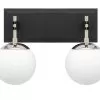 Allie 352B02BLPN 2-Light Vanity Light - Black/Polished Nickel