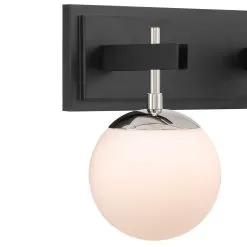 Allie 352B02BLPN 2-Light Vanity Light - Black/Polished Nickel -Lighting Decoration Store 352B02BLPN 4