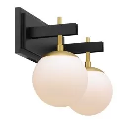 Allie 352B02BLSB 2-Light Vanity Light - Black/Satin Brass 7 Allie 352B02BLSB 2-Light Vanity Light - Black/Satin Brass -Lighting Decoration Store 352B02BLSB 1