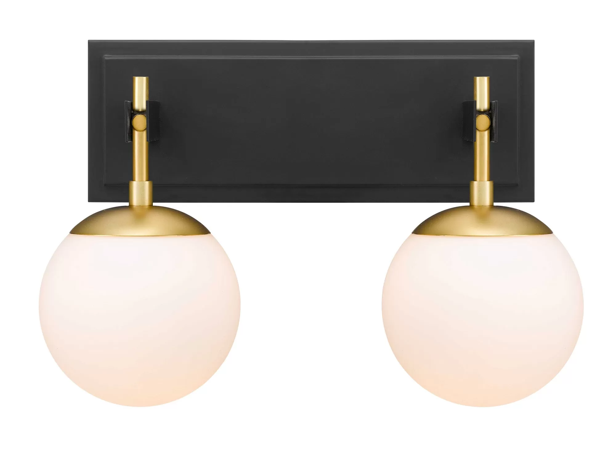 Allie 352B02BLSB 2-Light Vanity Light - Black/Satin Brass 2 Allie 352B02BLSB 2-Light Vanity Light - Black/Satin Brass - Image 2