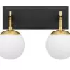 Allie 352B02BLSB 2-Light Vanity Light - Black/Satin Brass