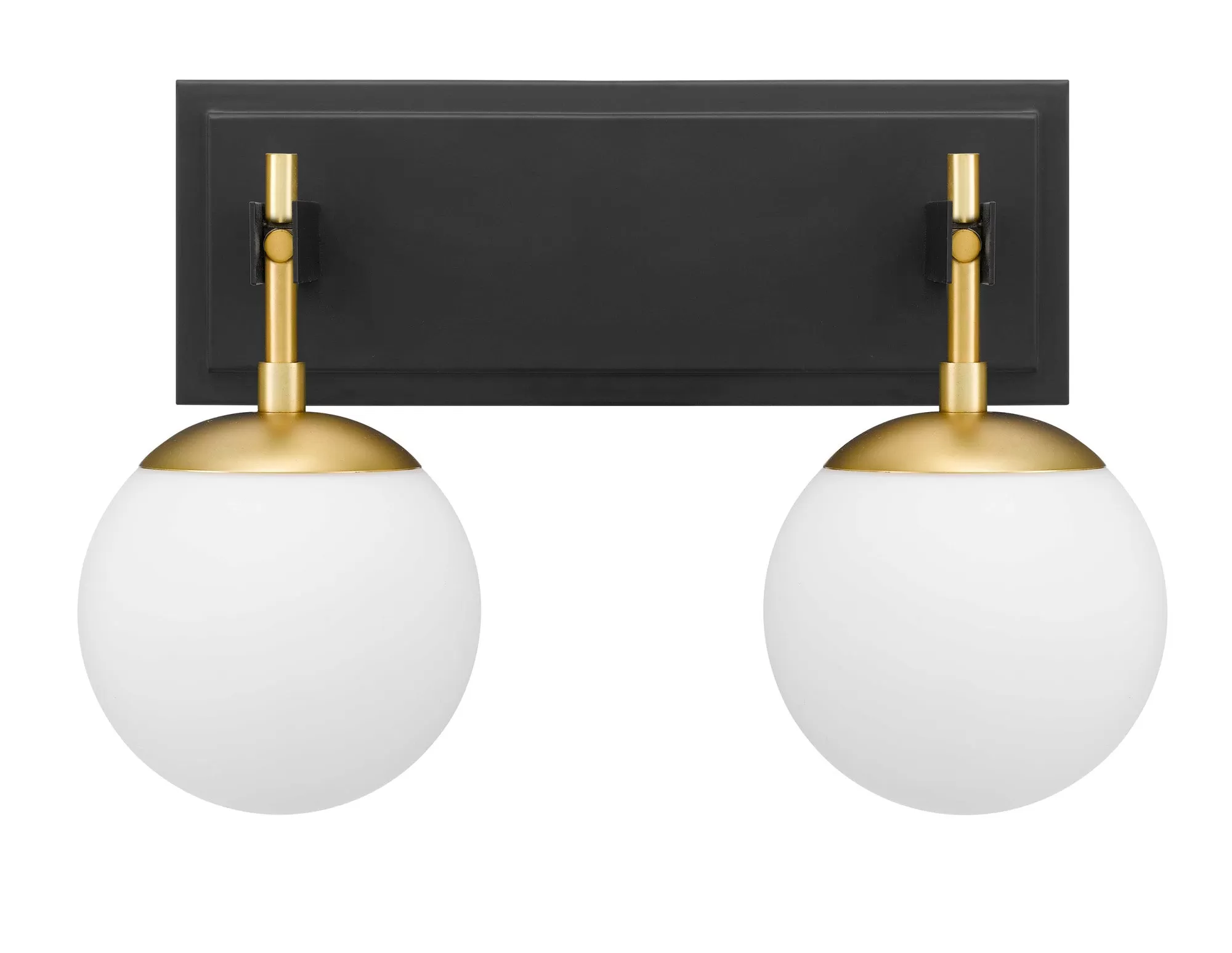 Allie 352B02BLSB 2-Light Vanity Light - Black/Satin Brass 1 Allie 352B02BLSB 2-Light Vanity Light - Black/Satin Brass