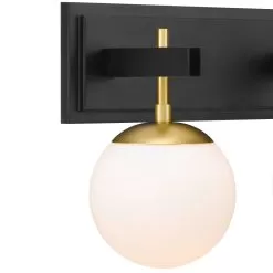 Allie 352B02BLSB 2-Light Vanity Light - Black/Satin Brass 8 Allie 352B02BLSB 2-Light Vanity Light - Black/Satin Brass -Lighting Decoration Store 352B02BLSB 4