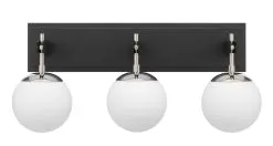 Allie 352B03BLPN 3-Light Vanity Light - Black/Polished Nickel