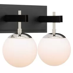 Allie 352B03BLPN 3-Light Vanity Light - Black/Polished Nickel -Lighting Decoration Store 352B03BLPN 4