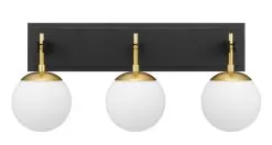 Allie 352B03BLSB 3-Light Vanity Light - Black/Satin Brass