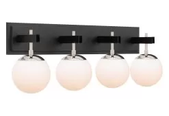 Allie 352B04BLPN 4-Light Vanity Light - Black/Polished Nickel -Lighting Decoration Store 352B04BLPN 1