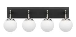 Allie 352B04BLPN 4-Light Vanity Light - Black/Polished Nickel