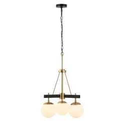 Allie 352C03BLSB 3-Light Chandelier - Black/Satin Brass