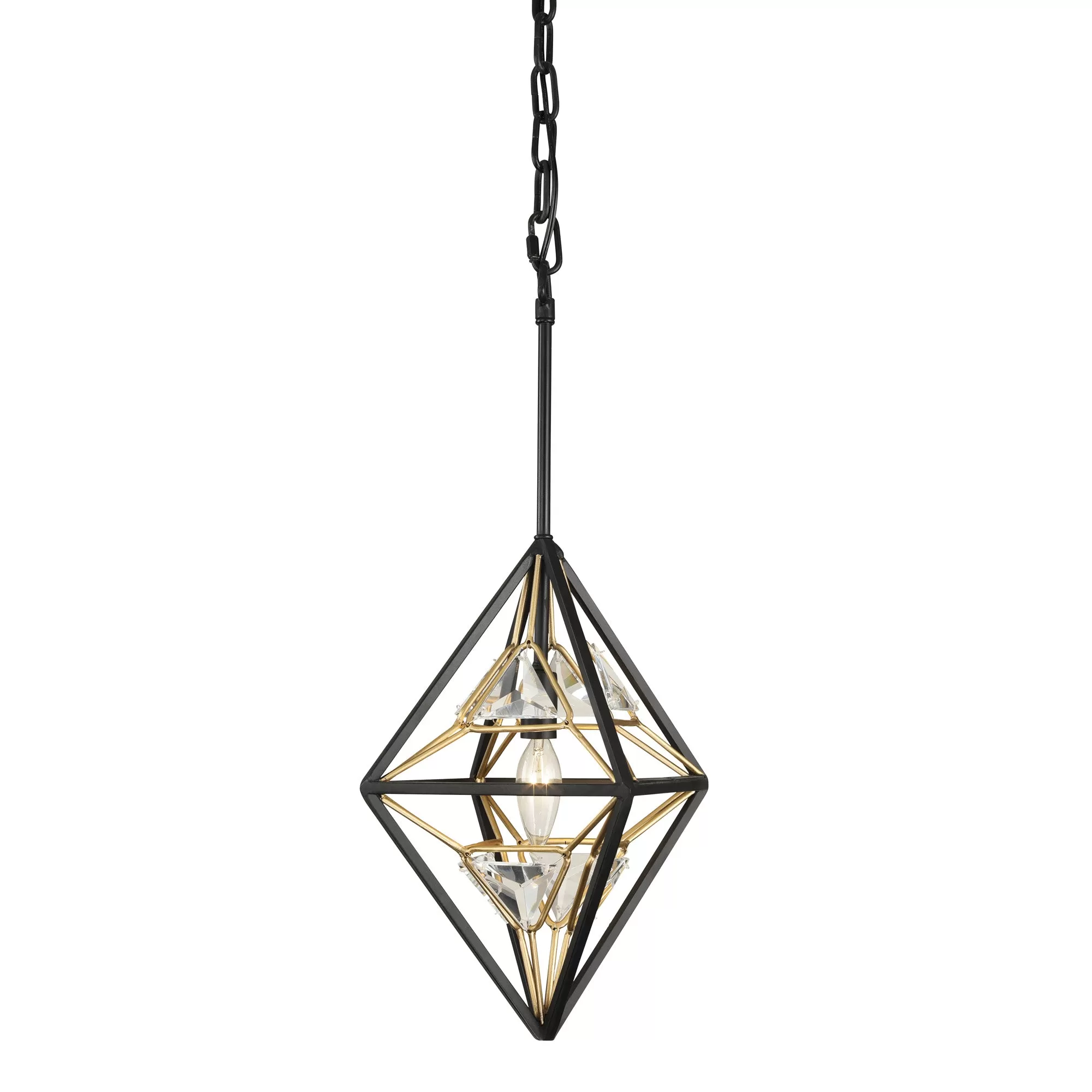 Marcia 353M01MBFG 1-Light Mini Pendant - Matte Black/French Gold 1 Marcia 353M01MBFG 1-Light Mini Pendant - Matte Black/French Gold