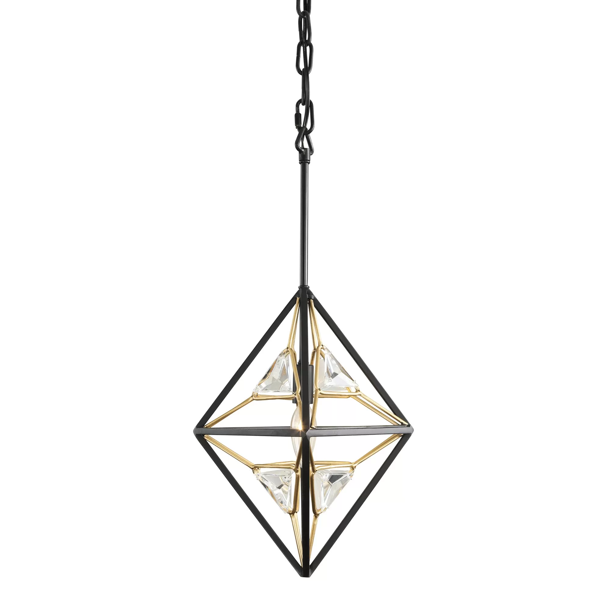 Marcia 353M01MBFG 1-Light Mini Pendant - Matte Black/French Gold 3 Marcia 353M01MBFG 1-Light Mini Pendant - Matte Black/French Gold - Image 3
