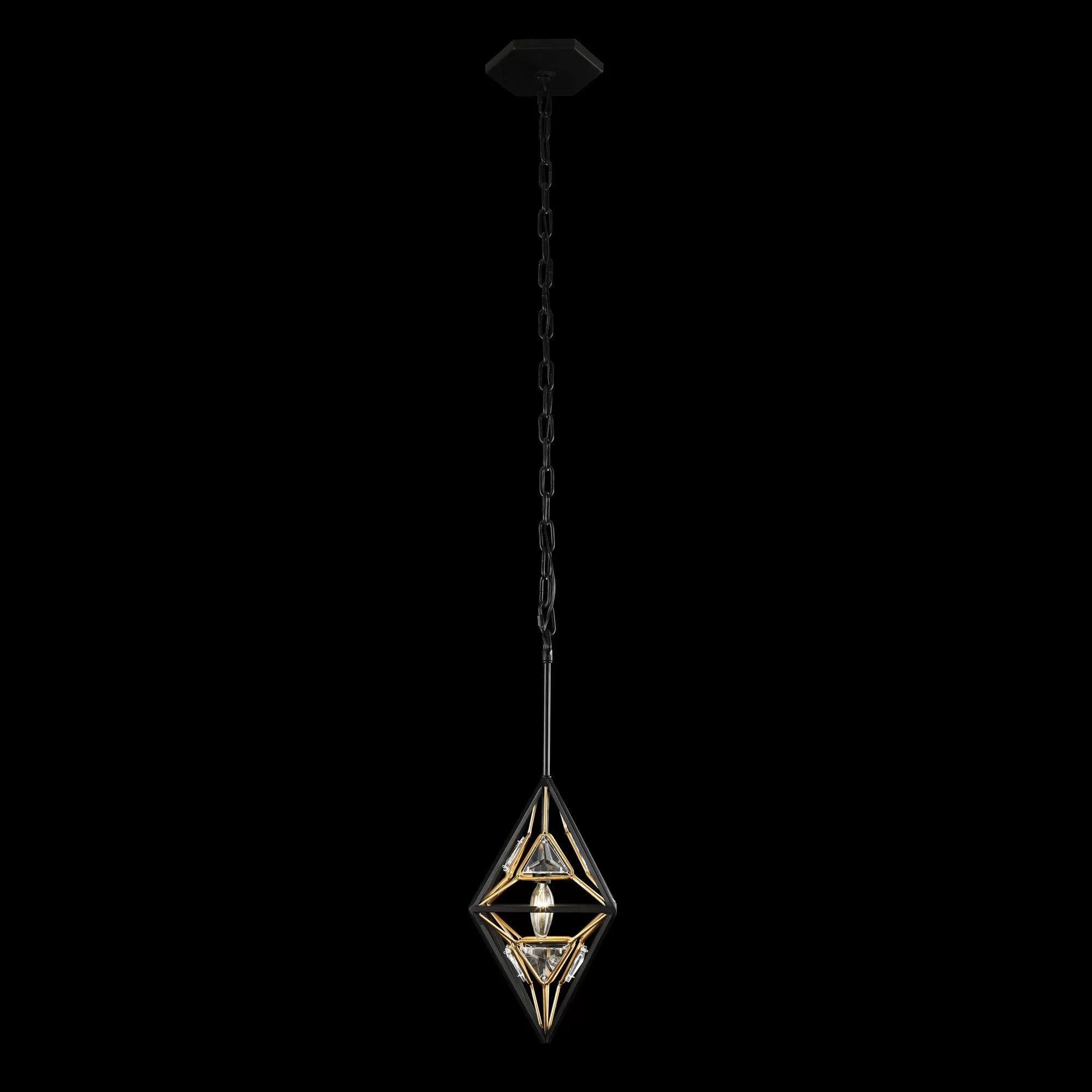 Marcia 353M01MBFG 1-Light Mini Pendant - Matte Black/French Gold 4 Marcia 353M01MBFG 1-Light Mini Pendant - Matte Black/French Gold - Image 4