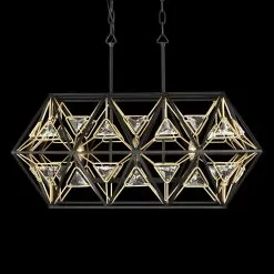Marcia 353N03MBFG 3-Light Kitchen Island Pendant - Matte Black/French Gold -Lighting Decoration Store 353N03MBFG 4