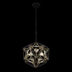 Marcia 353P03MBFG 3-Light Pendant Light - Matte Black/French Gold -Lighting Decoration Store 353P03MBFG 5