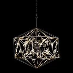 Marcia 353P10MBFG 10-Light Pendant Light - Matte Black/French Gold -Lighting Decoration Store 353P10MBFG 4