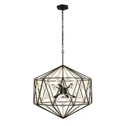 Marcia 353P10MBFG 10-Light Pendant Light - Matte Black/French Gold -Lighting Decoration Store 353P10MBFG 5