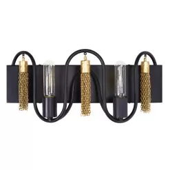 Darden 354B02MBAG 2-Light Vanity Light - Matte Black/Antique Gold -Lighting Decoration Store 354B02MBAG 2