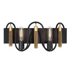Darden 354B02MBAG 2-Light Vanity Light - Matte Black/Antique Gold