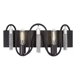 Darden 354B02MBCH 2-Light Vanity Light - Matte Black/Painted Chrome