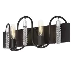 Darden 354B02MBCH 2-Light Vanity Light - Matte Black/Painted Chrome -Lighting Decoration Store 354B02MBCH 2