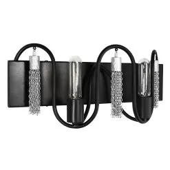 Darden 354B02MBCH 2-Light Vanity Light - Matte Black/Painted Chrome -Lighting Decoration Store 354B02MBCH 3