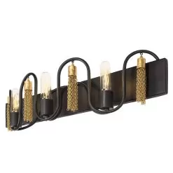 Darden 354B03MBAG 3-Light Vanity Light - Matte Black/Antique Gold -Lighting Decoration Store 354B03MBAG 2
