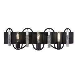 Darden 354B03MBCH 3-Light Vanity Light - Matte Black/Painted Chrome