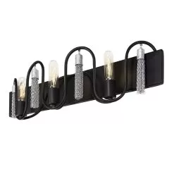 Darden 354B03MBCH 3-Light Vanity Light - Matte Black/Painted Chrome -Lighting Decoration Store 354B03MBCH 2