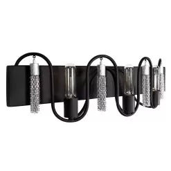 Darden 354B03MBCH 3-Light Vanity Light - Matte Black/Painted Chrome -Lighting Decoration Store 354B03MBCH 3