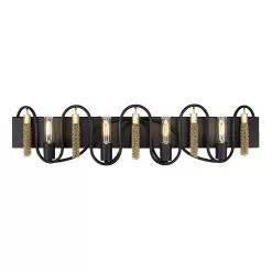 Darden 354B04MBAG 4-Light Vanity Light - Matte Black/Antique Gold